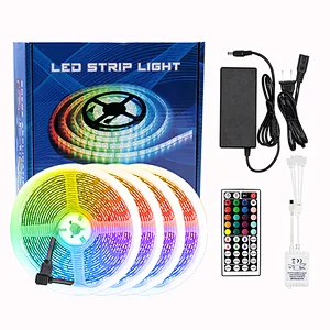 LED Light Strip RGB Indoor Outdoor SMD 5050 Colorful Decoration IP20 IP65 12V Luminous White Body Lamp Copper Power