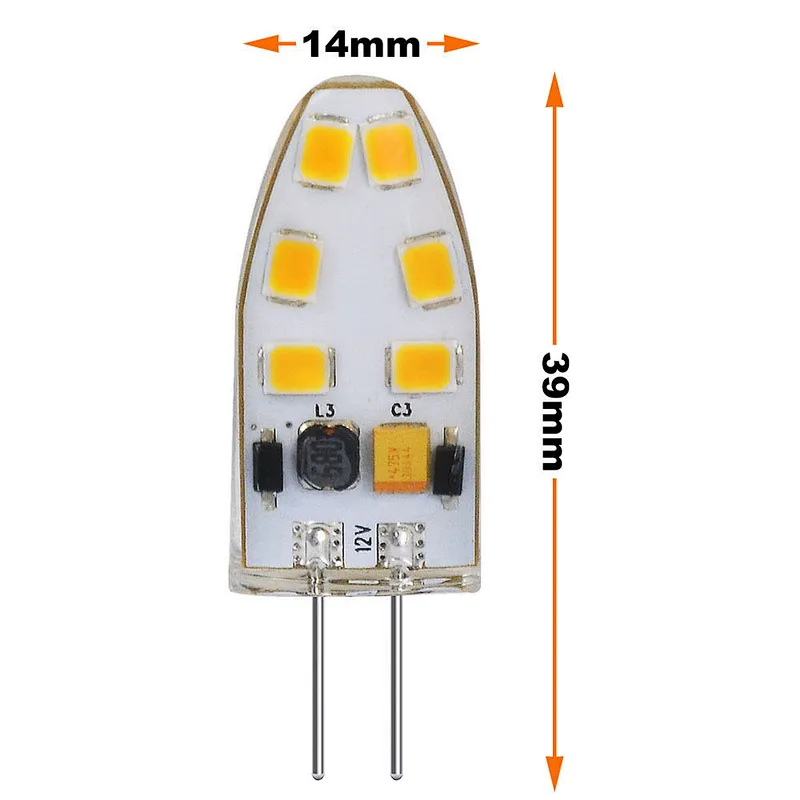 Silicon Flame LED Bulb Dimmable G4 12V 24V Bi-pin bulb 3000K 4000K 6500K Spot Light