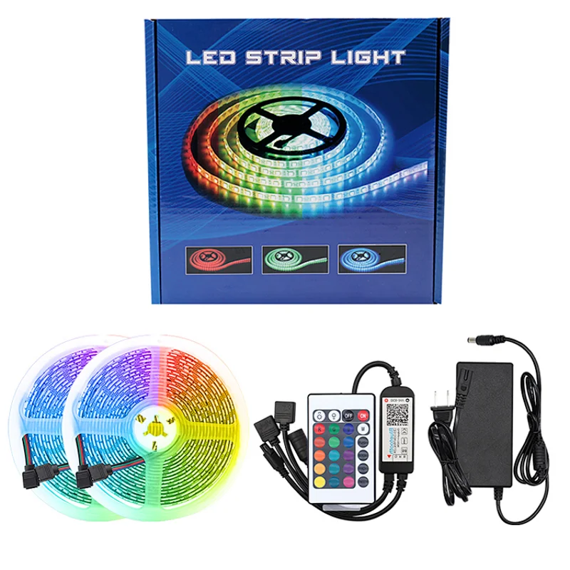 Diy Flexible Rgb 5050 Led Light Strip Waterproof Led Strip Lights With 44Key Remote Controller
