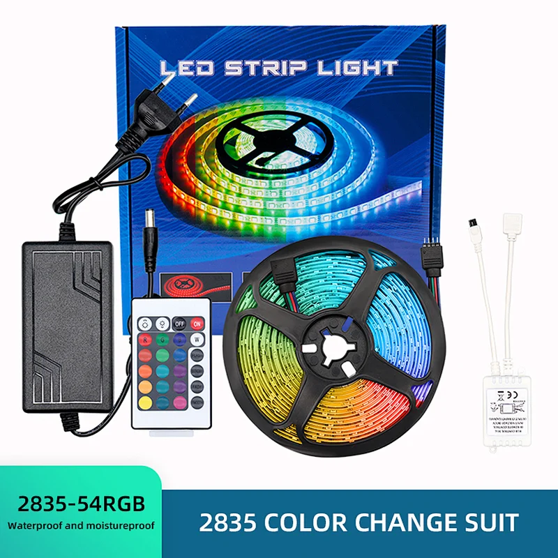 Hottest waterproof light strip 2835 RGB infrared with memory 24 key controller color box light strip set 12V LED light strip