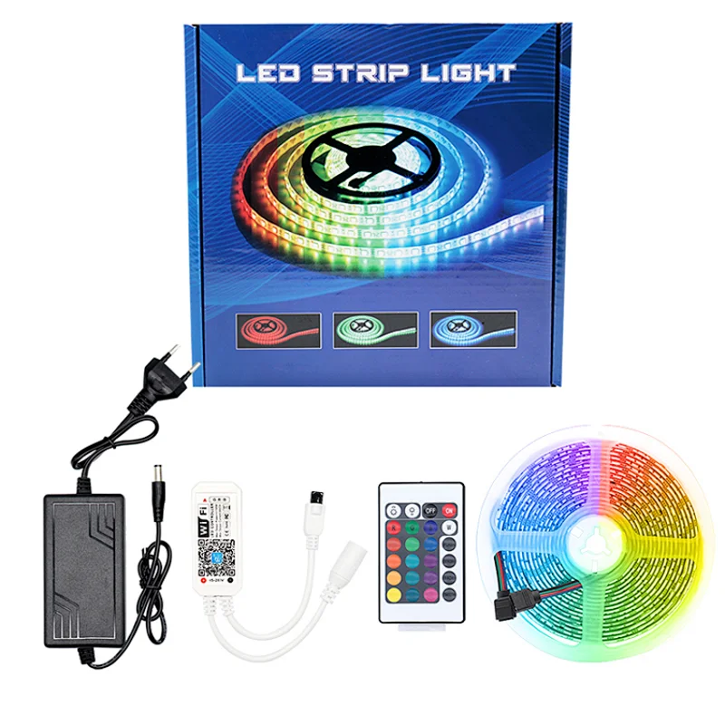 Hot sale 5050RGB flexible 24 key WIFI voice control APP color light strip IP20 IP65 LED smart light