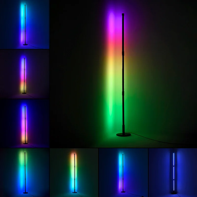 New simple style RGB double-sided luminous fold standing sofa lighting LED corner floor lamp