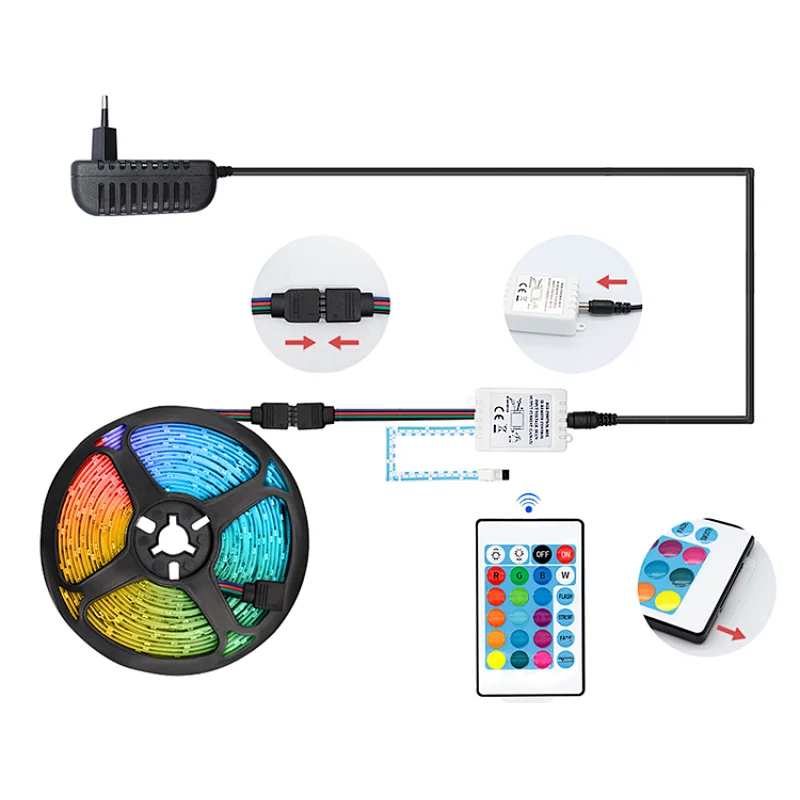 High quality 5050 wardrobe TV background decoration 18leds colorful light bar 12V Led strip light
