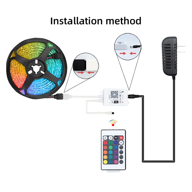Popular WiFi smart APP voice control waterproof 2835 colorful low wattage Led strip light