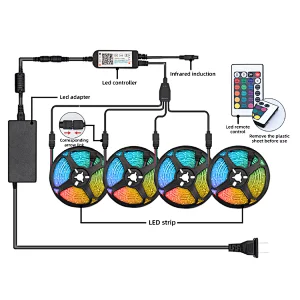 Smart RGB Color Changing Music Rhythm APP Control DC12V 2835SMD 54Leds/m Waterproof Flexible With BT Led Strip Light