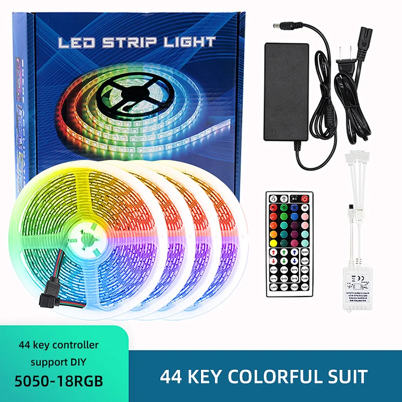 2021 Best 5050 RGB soft strip 44 control TV background light strip 12v IP20 IP65 Led strip light