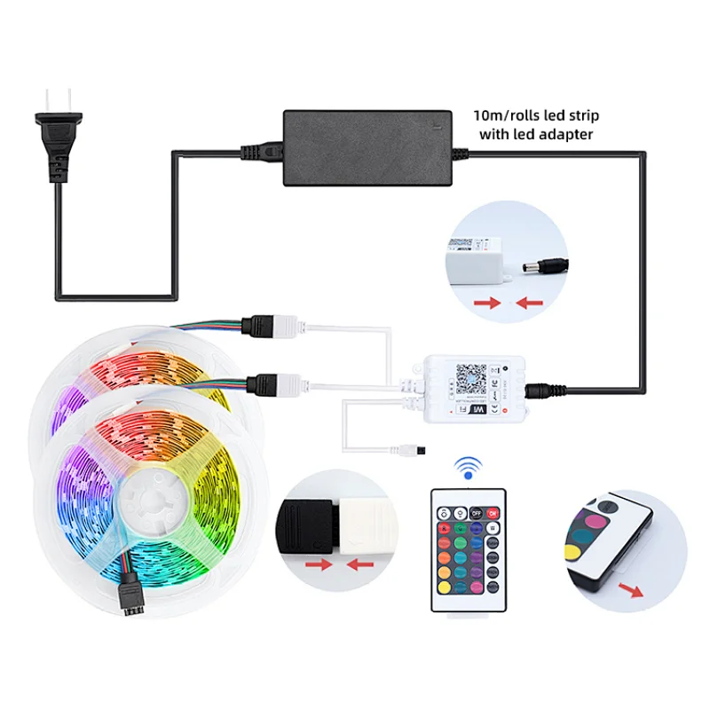 Super stable soft strong SMD5050 colorful light strip easy to cut ribbon box packaging LED light strip