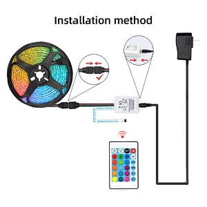 LED Strip 2835TV Background Lighting RGB LED Strip Adhesive Tape IP65 54leds M 10mm Width 12V Black White Light Body