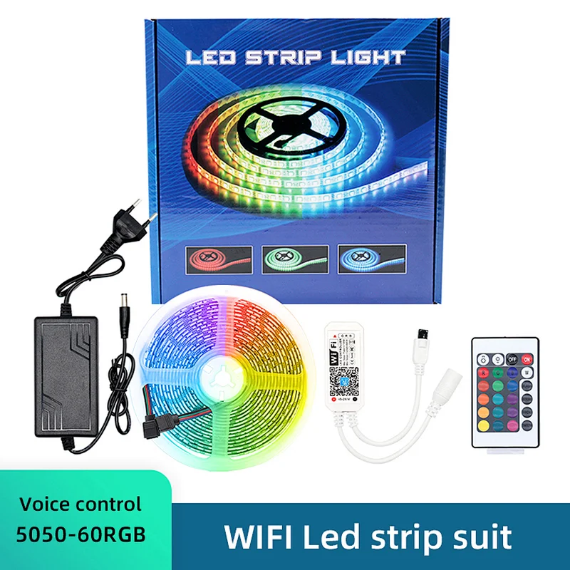 Outdoor hot IP65 waterproof level 5050RGB color intelligent voice WiFi control LED strip light