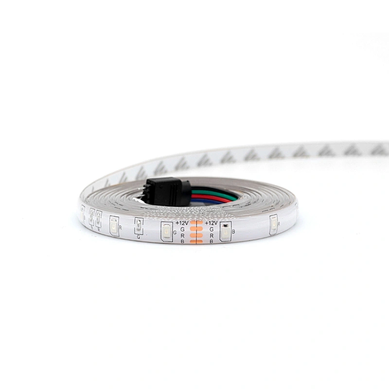 LED Strip 2835TV Background Lighting RGB LED Strip Adhesive Tape IP65 54leds M 10mm Width 12V Black White Light Body