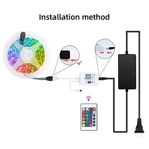 12V 60LEDs/m Remote Control SMD 5050RGB Digital Smart Remote Control Wifi Voice Waterpoof RGB Flexible Led Strip Lights