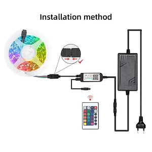 Diy Flexible Rgb 5050 Led Light Strip Waterproof Led Strip Lights With 44Key Remote Controller