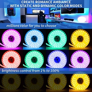 2835 RGB Colorful LED Light Strip IR 24 key Remote Controller 12V Low Voltage Waterproof Soft Light Strip