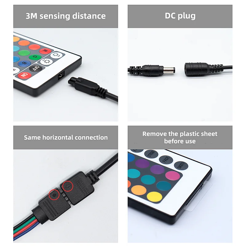 Suitable for outdoor 2835 RGB waterproof IR 24 key control mini controller 12V LED strip light