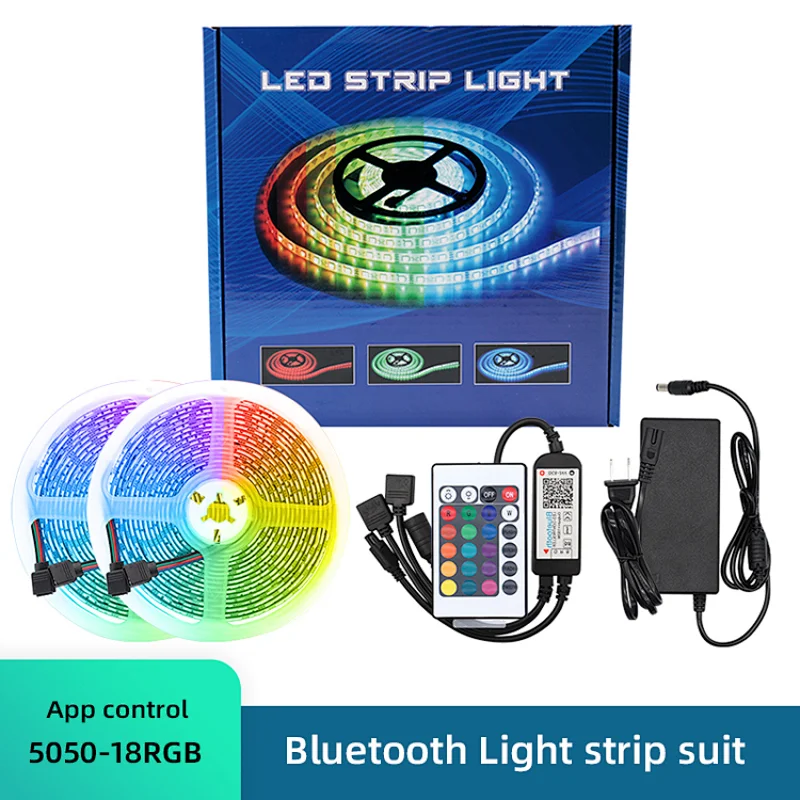 Diy Flexible Rgb 5050 Led Light Strip Waterproof Led Strip Lights With 44Key Remote Controller