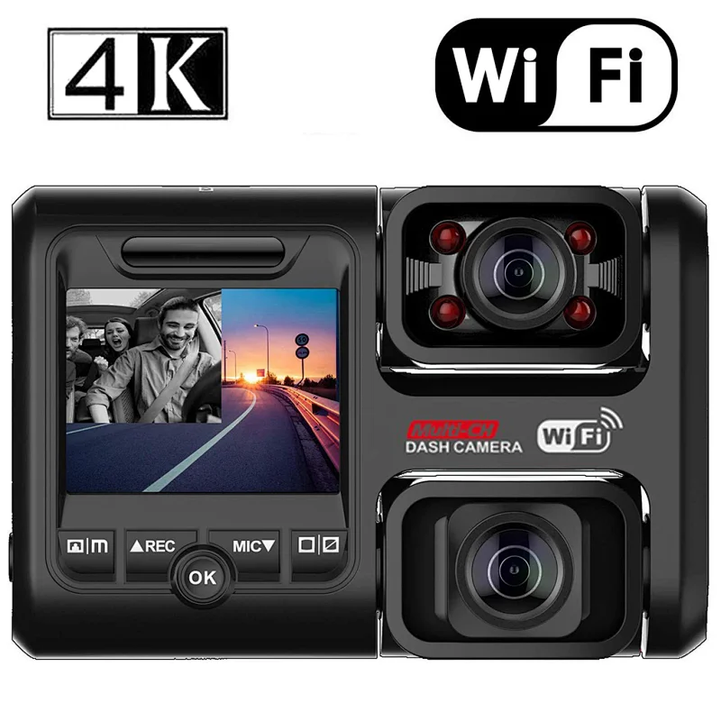 4k ADAS dash cam dual lens driving recorder camera built in GPS WIFI dashboard camera for car truck taxi