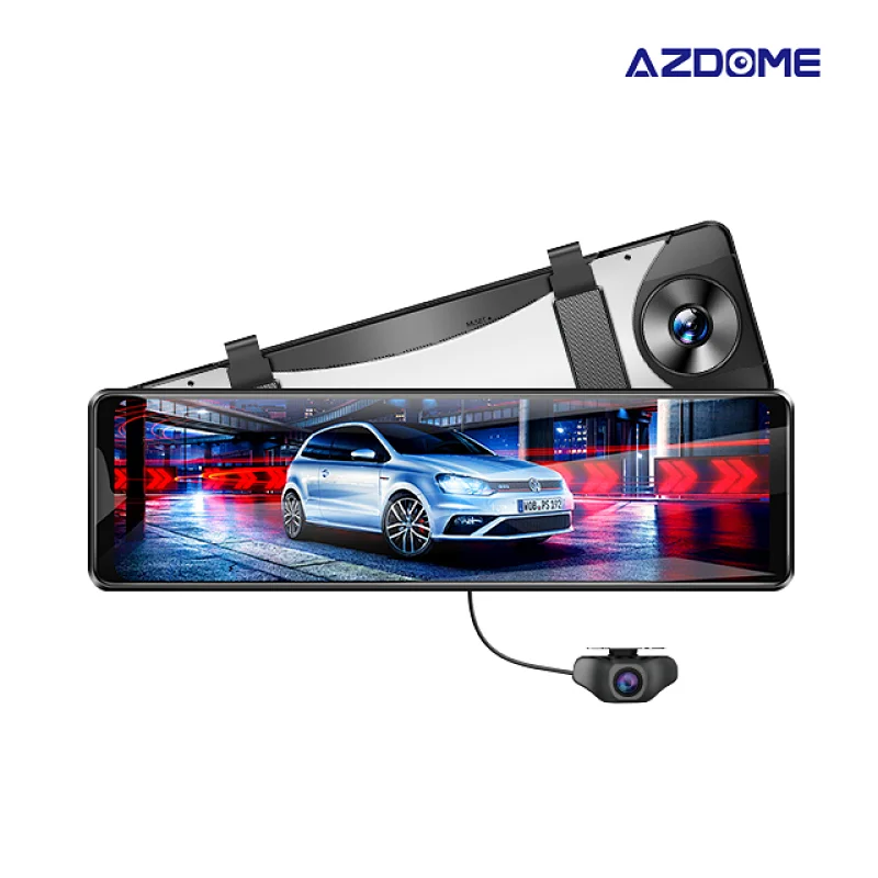 AZDOME PG16S Car Mirror Records Dash Cam With GPS