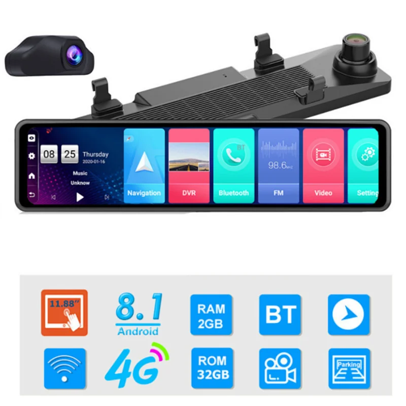 Android Rearview Mirror Dashboard Camera Car Dash Cam