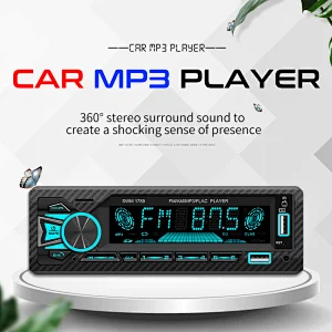 Mp3 Player for car indash car radio autoradio 1 DIN stereo FM receiver APP & AI voice control 7 color lights Display