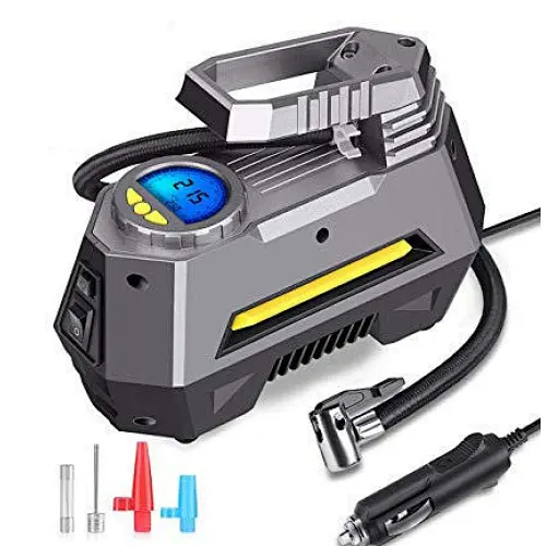 Portable Car Tire Inflator Air Compressor Pump Led Electric Car Tyre Inflator With pointer Pressure