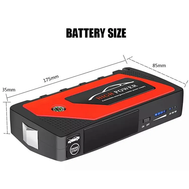 Portable car battery pack booster 99800mAh 4 USB battery car jump starter power bank charger starting device emergency tool