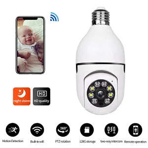 Smart home security panoramic bulb camera wifi Wireless 360 degree rotating full-color night vision ptz network cameras