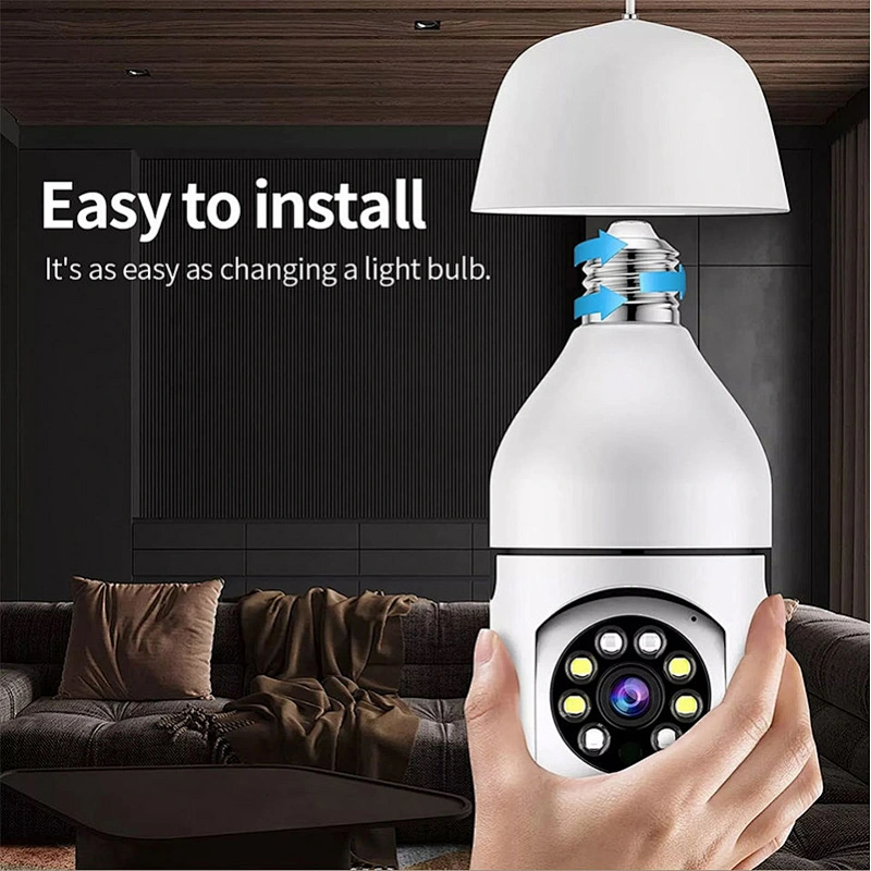 Smart home security panoramic bulb camera wifi Wireless 360 degree rotating full-color night vision ptz network cameras