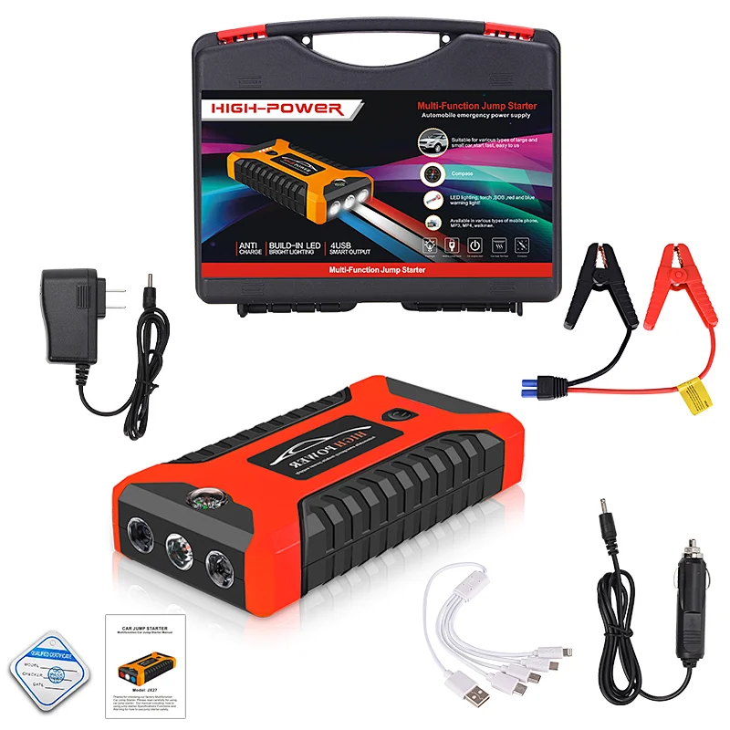Portable car battery pack booster 99800mAh 4 USB battery car jump starter power bank charger starting device emergency tool