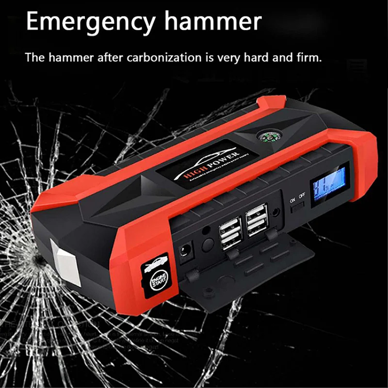 20000mAh multi function car jamper battery jump starter automotive booster batterie power bank charger auto