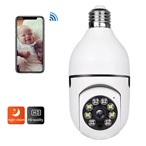 Smart home security panoramic bulb camera wifi Wireless 360 degree rotating full-color night vision ptz network cameras