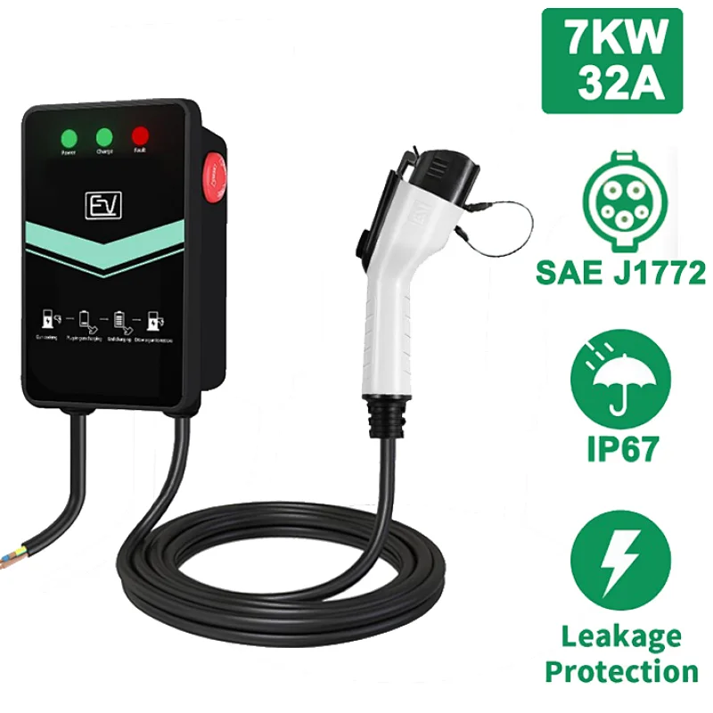 Home Use EV Charger Wallbox Electric Car Charger Station EV battery chargher cable