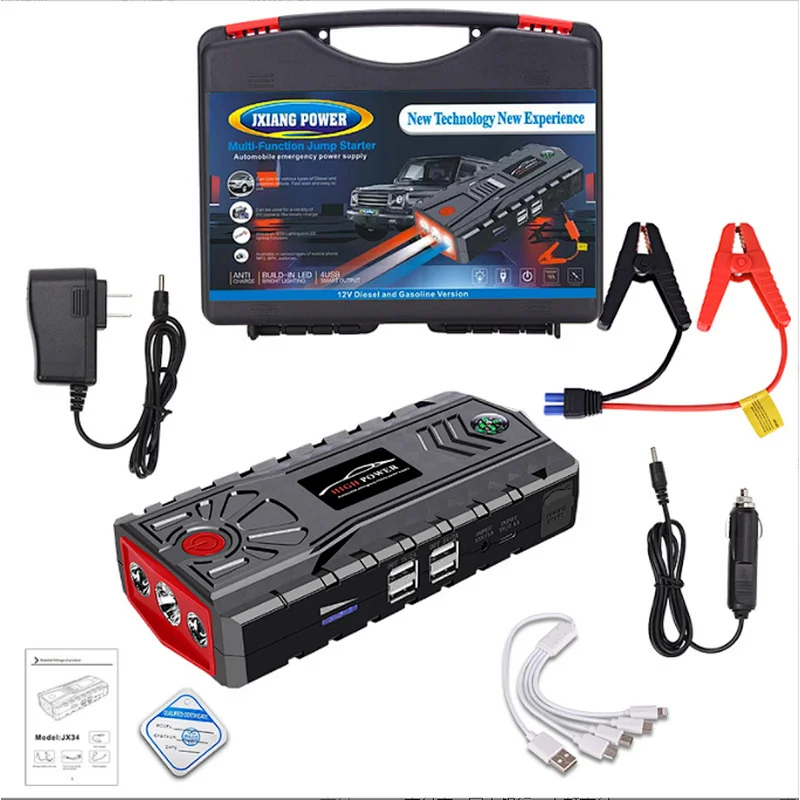 20000mAh High-capatity Multifunction Auto Power Bank Charger Car Jump Starter For Emergency Battery Booster Pack Portable
