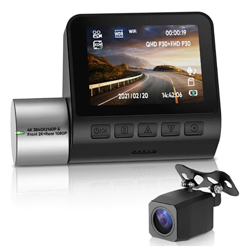 4K Dual Lens Dash cam 3840*2160P dashcam Car Dvr Camera Driving RecorderBuilt in GPS Wifi Sony IMX415 Censor Magnetic Bracket