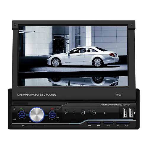 7'' Touchscreen Retractable Car Mp5 player with Carplay 1 Din Autoradio Stereo Audio Video Player System