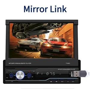 7'' Touchscreen Retractable Car Mp5 player with Carplay 1 Din Autoradio Stereo Audio Video Player System