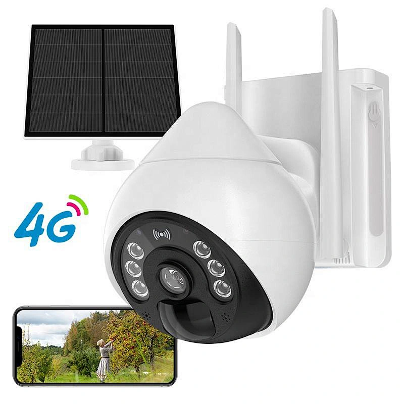 Outdoor 4G Network Solar Camera PTZ Security Cameras Wireless Auto Tracking CCTV Surveillance Ip Camera for Home/Baby Monitor