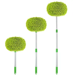45" Chenille Microfiber Car Wash/Washing Brush with Long Handle Scratch-Free Car Washing Mop Kit Mitt Car Cleaning Kit