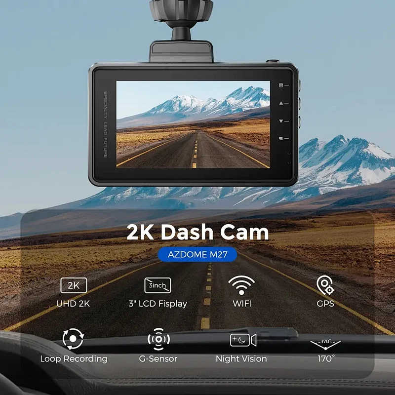 Dash Camera Video Recorder Built-in Night Vision GPS WIFI