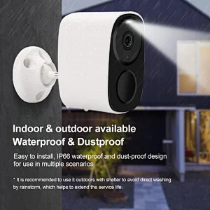 Wireless Home Security Camera Outdoor Pan Tilt Solar Powered IP camera w/ 5000mAh Battery Night Vision 2.4GHz Wi-Fi 2-Way Talk