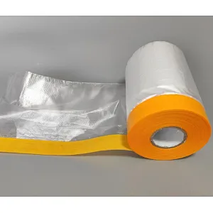 HDPE pre-taped automotive overspray masking film roll for use in painting car furniture wall floor