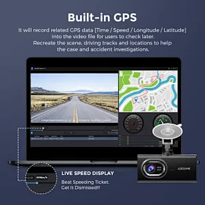 3 Channel Car Black Box Dash Cam 4K Car DVR 64GB/128GB eMMC Storage built-in APP WiFi GPS 1080P Front Cabin Rear 3 Cameras