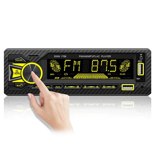 Mp3 Player for car indash car radio autoradio 1 DIN stereo FM receiver APP & AI voice control 7 color lights Display