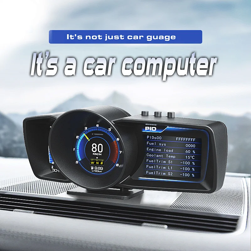 OBD2 Car Head Up Display Car HUD Speedometer Car obd Gauge bulit in GPS Slopemeter