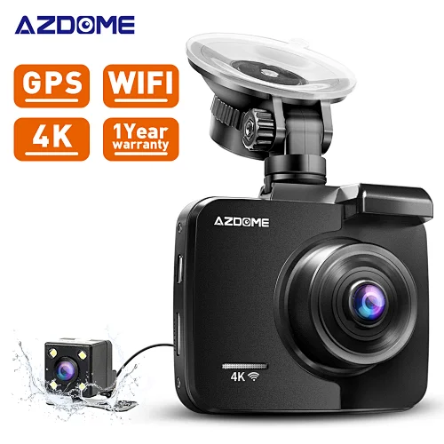 AZDOME GS63H Dash Cam Dual Lens 4K Car Camera DVR Night Vision WDR Built-In GPS Wi-Fi G-Sensor Motion Detection