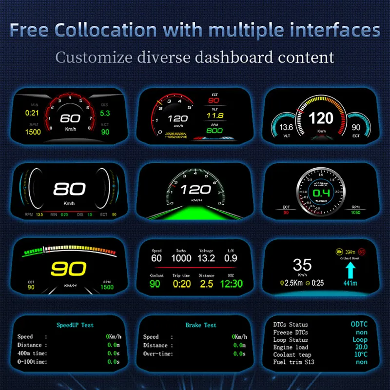Obd cars head up display obd HUD diagnostic tools digital speedometer for car
