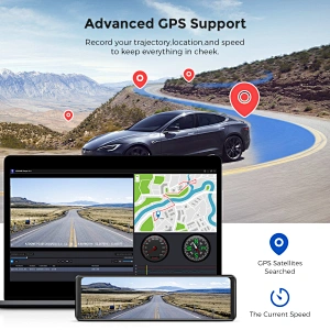 2K 10'' Touch Screen Driving Recorder Rear View Mirror Car Black Box Dashcam GPS Navigation Rearview Mirror Car DVR Camera