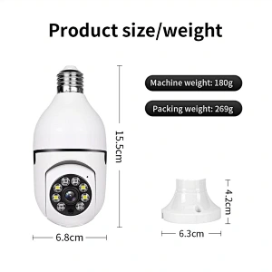 Smart home security panoramic bulb camera wifi Wireless 360 degree rotating full-color night vision ptz network cameras