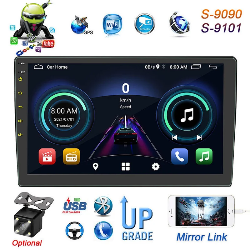 9/10 Inch 1+16 GB Touch Screen Android Car Radio Video Player 2 din Car Stereo dvd Mp5 Player W/ Carplay GPS Navigation