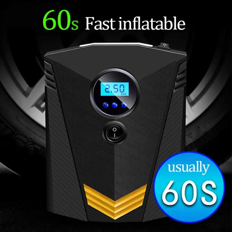 Air pump air compressor digital tire inflator for car motorcycle led light tire pump