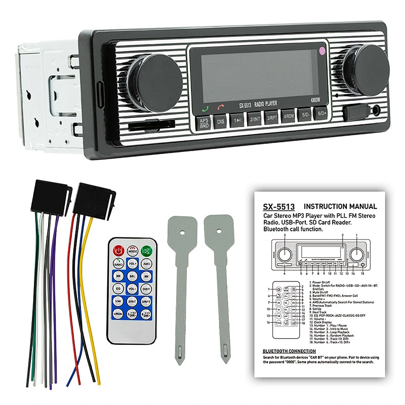 LCD Single DIN Car Stereo Receiver Car Radio Player Mp3 BT Hands Free Calling & Music Streaming/AM/FM Auto Radios Para Autos